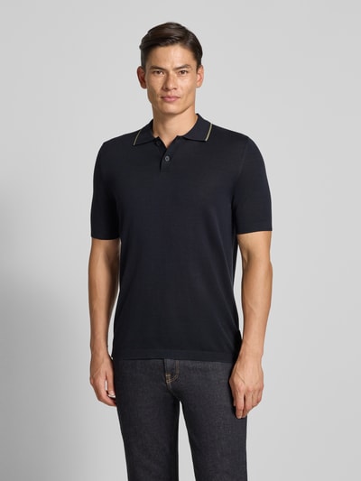 Marc O'Polo Regular fit poloshirt van puur katoen - Marc O'Polo × DFB Travel Collection Donkerblauw - 4