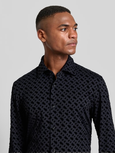 BOSS Slim Fit Businesshemd mit Kentkragen Modell 'HANK' Black 3