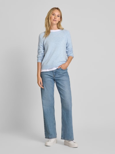 Vero Moda Weicher Pullover mit Glitzerfaden Modell 'DOFFYSHINE' Bleu Melange 1