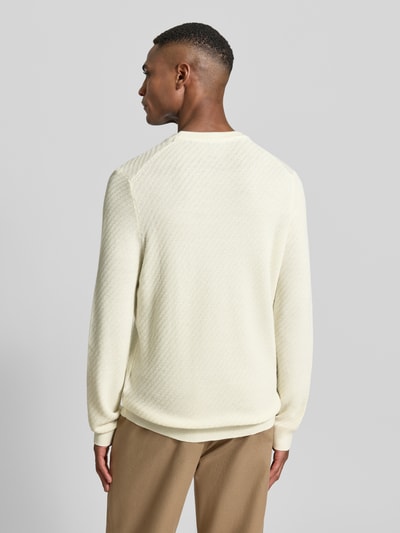 JOOP! Collection Sweter z dzianiny z mieszanki wełny model ‘Dariono’ Złamany biały 5