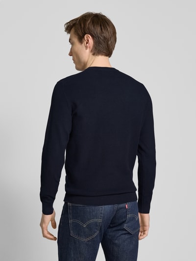 Profuomo Gebreide pullover met ronde hals Marineblauw - 5