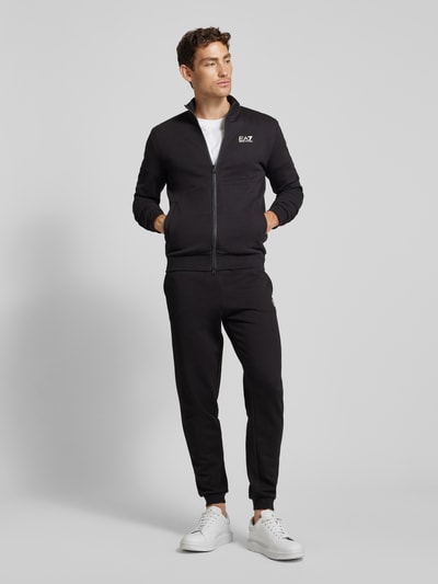 EA7 Emporio Armani Regular Fit Sweatpants mit Label-Print Black 1