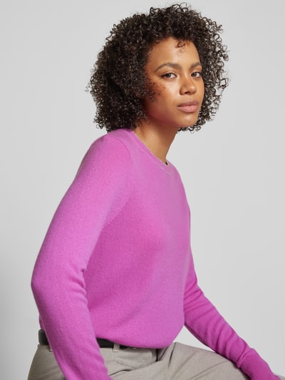 Jake*s Collection Gebreide pullover met ronde hals Fuchsia - 3