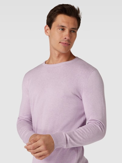 Tom Tailor Gebreide pullover met labelstitching, model 'BASIC' Lichtroze - 3