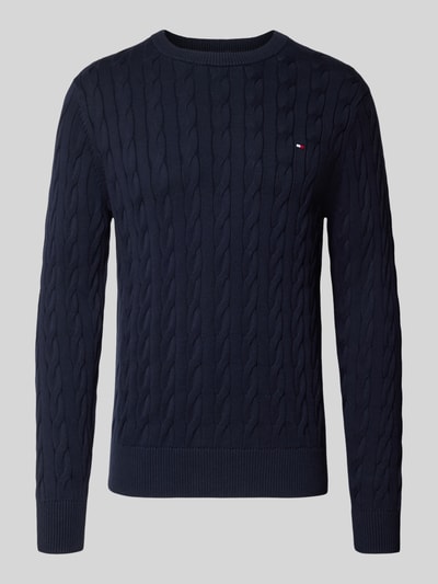 Tommy Hilfiger Regular fit gebreide pullover van zuiver katoen Marineblauw - 2