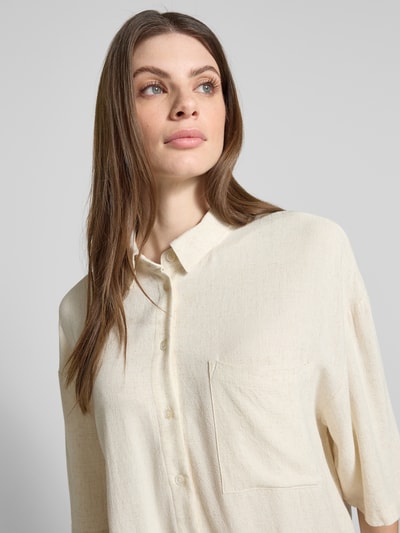 moves Bluse aus Viskose-Leinen-Mix Modell 'Elise' Beige 3