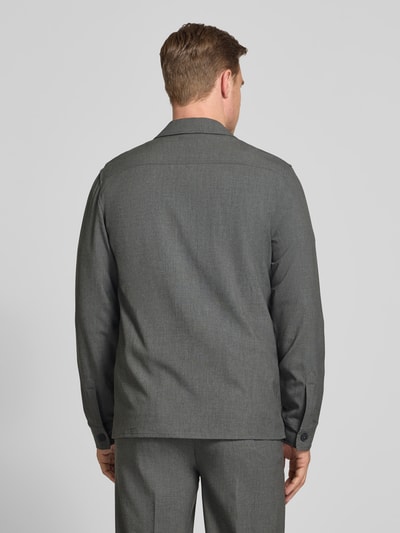 Lindbergh Relaxed Fit Hemdjacke mit Kentkragen und Brusttaschen Mittelgrau 5