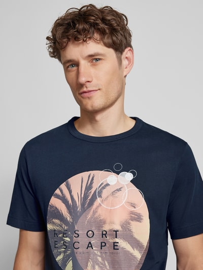 Tom Tailor T-Shirt mit Motiv-Print Dunkelblau 3