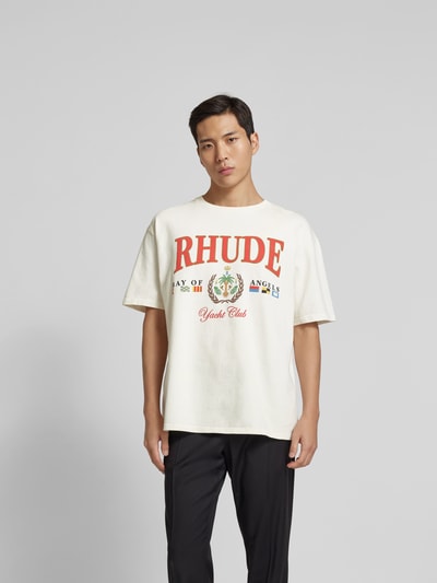 RHUDE T-Shirt mit Label-Print Weiss 4