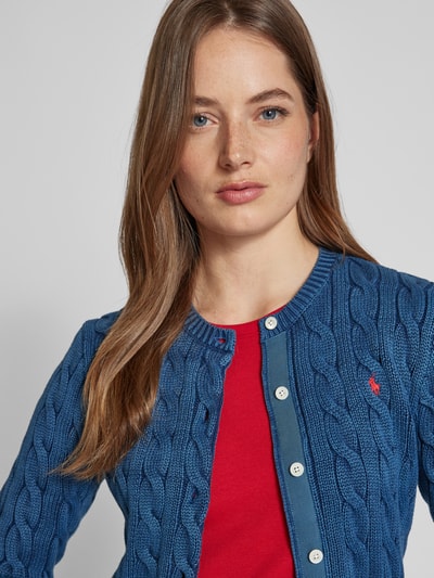 Polo Ralph Lauren Cardigan mit Logo-Stitching Jeansblau 3