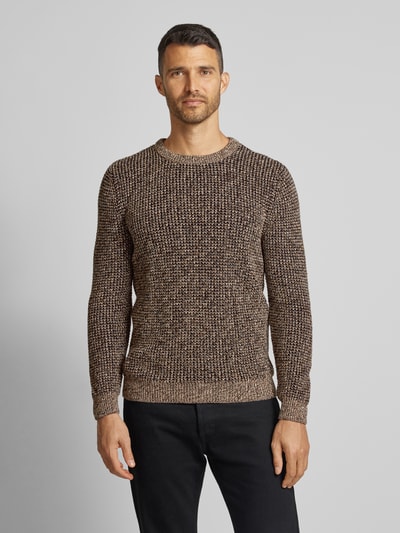 RAGMAN Gebreide pullover met ribboorden Lichtbruin - 4