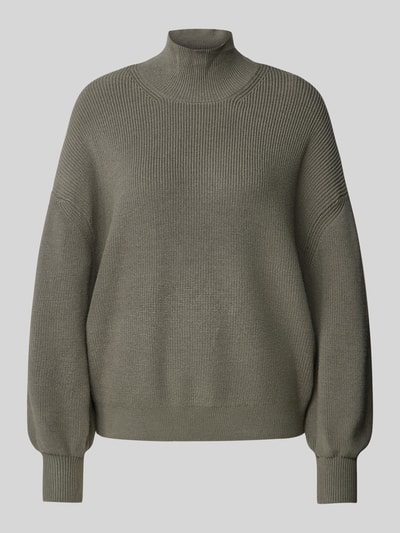 MSCH Copenhagen Gebreide pullover met opstaande kraag, model 'Magnea Rachelle' Rietgroen - 2