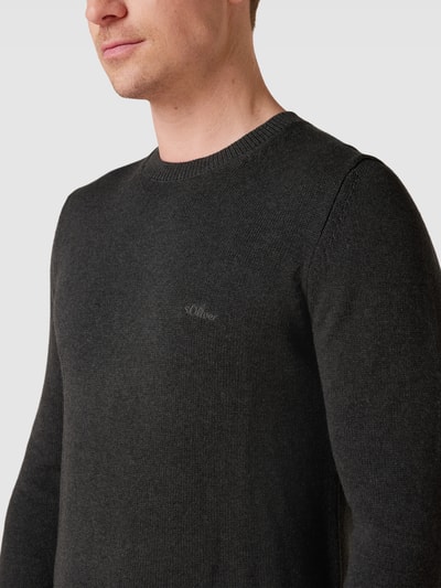 s.Oliver RED LABEL Strickpullover mit Rundhalsausschnitt Modell 'Basic Crewneck' Anthrazit 3