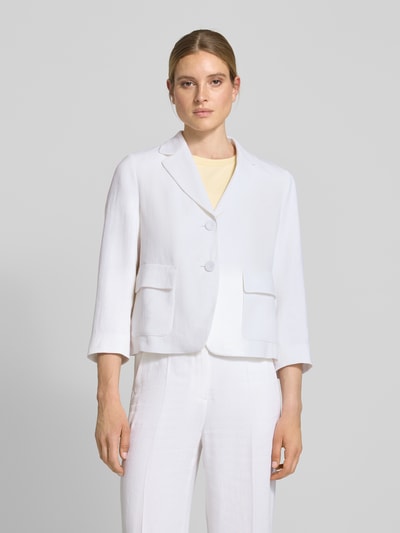 Luisa Cerano Linnen blazer met opgestikte klepzakken Wit - 4