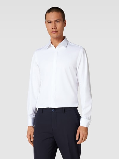 Jake*s Slim Fit Slim Fit Business-Hemd mit Kentkragen Weiss 4