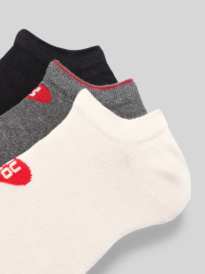 Produktfoto, Füsslinge aus Baumwoll-Mix im 3er-Pack von HUGO in Schwarz, Grau und Creme, feine Strickstruktur, Damen Füsslinge von HUGO