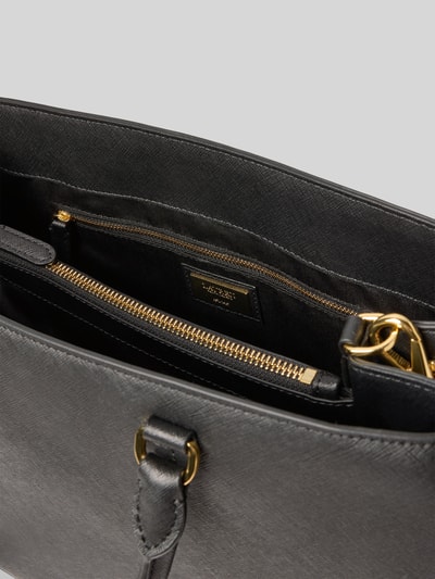 Lauren Ralph Lauren Torebka skórzana z nadrukiem z logo model ‘HANNA’ Czarny 5