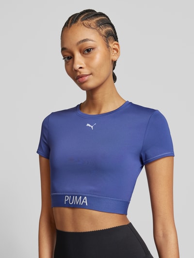 PUMA PERFORMANCE Kort T-shirt met logoprint Rookblauw - 3