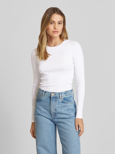 Samsøe Samsøe Longsleeve mit Rundhalsausschnitt Modell 'ALEXA' Weiss 4