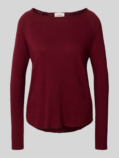 American Vintage Longsleeve mit U-Boot-Ausschnitt Modell 'SONOMA' Bordeaux 2