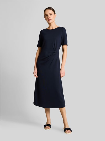 Tom Tailor regular fit midi-jurk met knoopdetail Donkerblauw - 4
