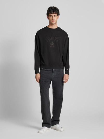 Tommy Jeans Sweatshirt met labelstitching Zwart - 1