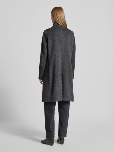 Fuchs Schmitt Płaszcz wełniany ze stójką Antracytowy melanż 5