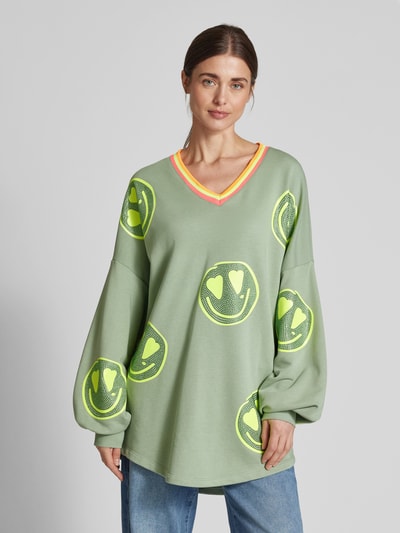 miss goodlife Oversized Sweatshirt mit Ballonärmeln Gruen 4