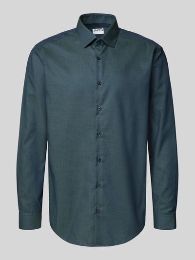 Jake*s Regular fit zakelijk overhemd met kentkraag Flessengroen - 2