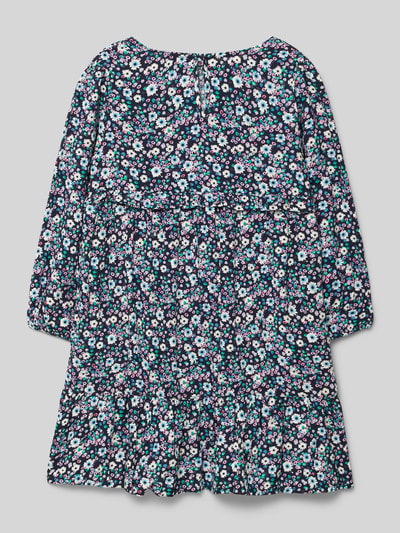 Tom Tailor Tailliertes Freizeitkleid mit Allover Print und Volants Marine 3