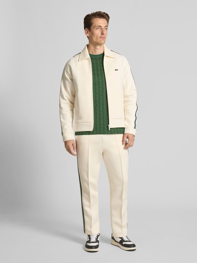 Lacoste Bluza rozpinana o kroju regular fit z mieszanki bawełny Złamany biały 1