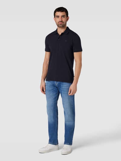 Matinique Poloshirt met labeldetail, model 'MApoleo' Marineblauw - 1