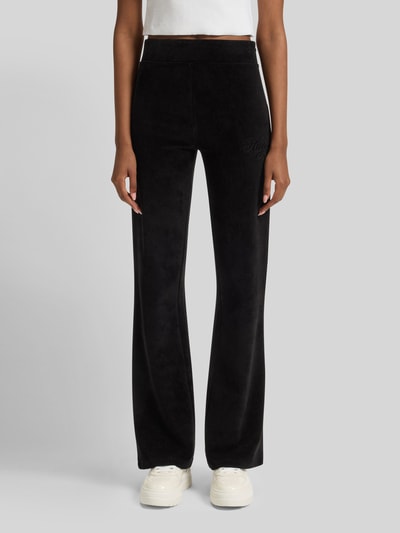 Hugo Blue Spodnie dresowe o kroju slim fit z mieszanki bawełny model ‘NESSA’ Czarny 4