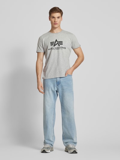 Alpha Industries T-shirt z czystej bawełny Średnioszary melanż 1