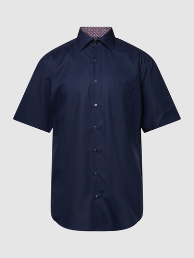 Eterna Zakelijk overhemd met 1/2-mouwen, model 'Kent' Marineblauw - 2