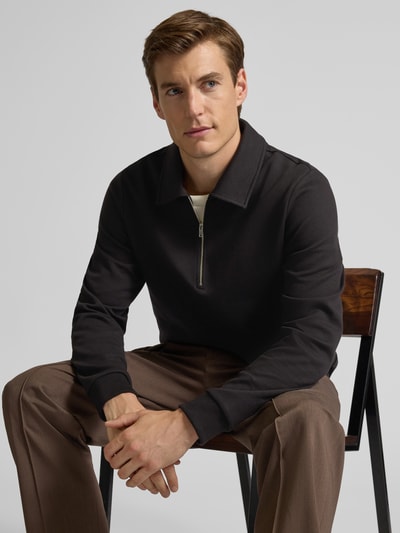 Christian Berg Men Oversized sweatshirt met kentkraag Zwart - 3