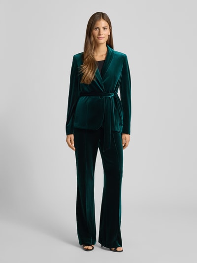 Christian Berg Woman Selection Flared fit stoffen broek van fluweel met siernaden Groen - 1