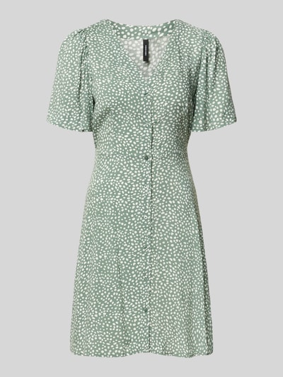 Vero Moda Sukienka mini taliowana z czystej wiskozy model ‘ALBA’ Miętowy 2