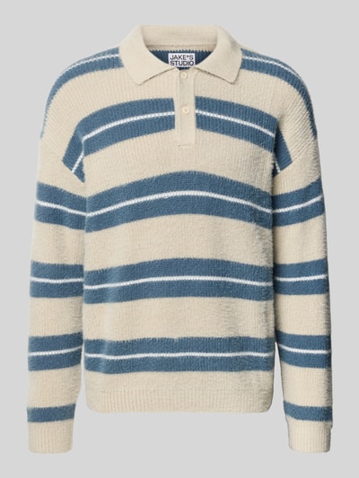 Jake*s Studio Men Strickpullover mit Polokragen und Knopfleiste Ecru 2