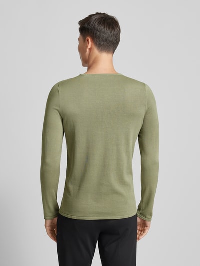 Drykorn Sweter z dzianiny w jednolitym kolorze model ‘RIKONO’ Zielony 5
