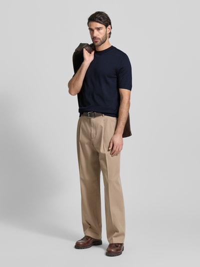 BOSS Regular Fit Strick-Shirt aus reiner Schurwolle Modell 'H-UMAURO' Marine 1