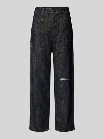 MAC Baggy Straight Fit Jeans im Used-Look Dunkelblau 1