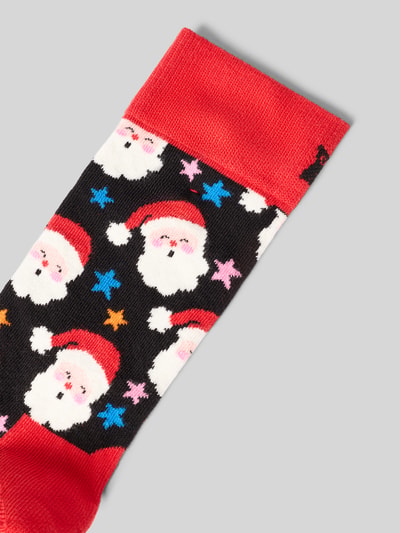Happy Socks Socken mit Label-Print Modell 'Santa & Star' Black 2