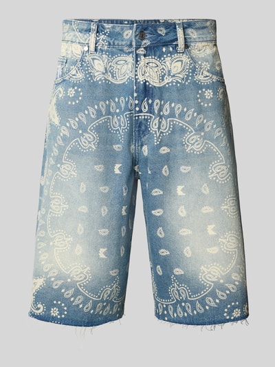 KARL KANI Relaxed Fit Jeanshorts mit Paisley-Dessin Modell 'Paisley' Jeansblau 2