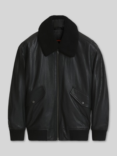 BOSS Orange Regular Fit Lederjacke aus reinem Büffelleder Modell 'Jopeak' Black 2