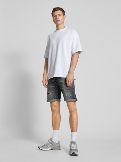 Jack & Jones Regular Fit Jeansshorts im Used-Look Anthrazit 1