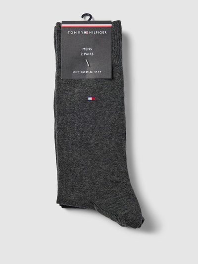 Tommy Hilfiger Socken mit Label-Detail im 2er-Pack Modell 'DUO STRIPE SOCK' Mittelgrau Melange 3