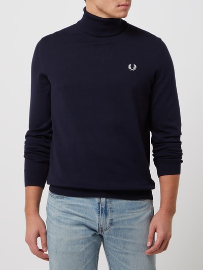 Fred Perry Rollkragenpullover mit Logo Dunkelblau 4