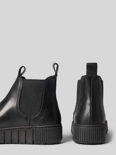Productfoto, Chelsea Boots aus echt rundleer van Tamaris, look: effen, punt van de schoen: rond, hakvorm: plat, logodetail, treklusje, licht geprofileerde zool, materiaalverwerking: generfd leer.
