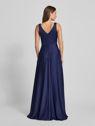 TROYDEN COLLECTION Abendkleid mit V-Ausschnitt und verlängertem Rücken Marine 5